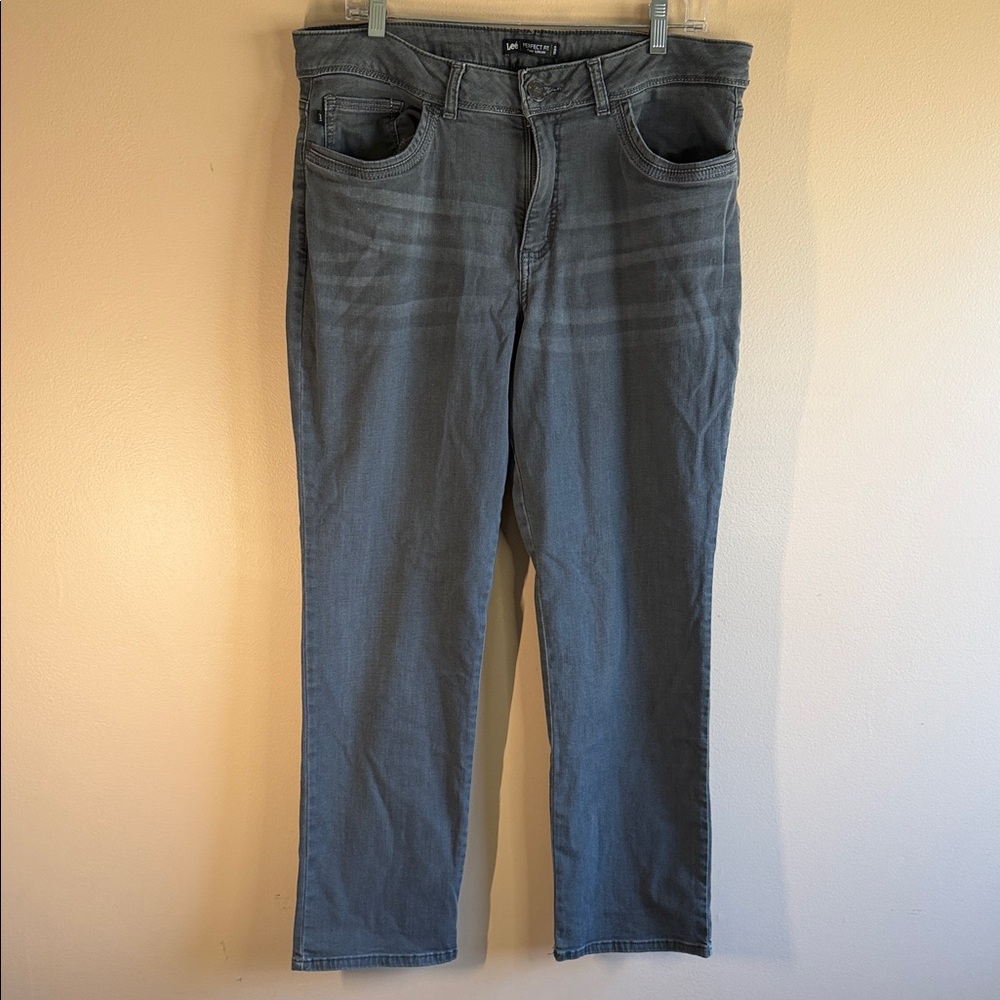 Lee Women's Gray Straight-Leg Jeans